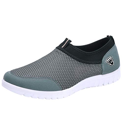 ANUFER Men's Casual Slip-on Breathable Mesh Sneakers Daily Outdoor Fitness Shoes