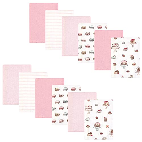 Image of Hudson Baby Unisex Baby Cotton Flannel Burp Cloths Bundle, Sweet Bakery, One Size
