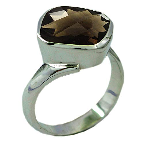 Ovale quartz fumé naturel monté sur argent 925 le cadeau mixte idéal