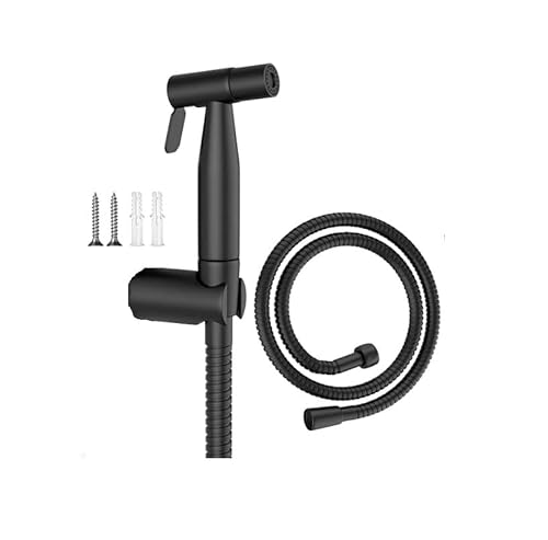 Bargain Bidet noir brossé pour support de toilette Tuyau 1,2 m en acier inoxydable Pulvérisateur bébé musulman Shattaf Cover