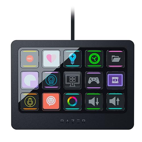 Stream Controller X - Controller di streaming all-in-one (15 pulsanti a lama, macro multi-link, pannello frontale magnetico intercambiabile, supporto magnetico rimovibile e antiscivolo) Nero - Controller