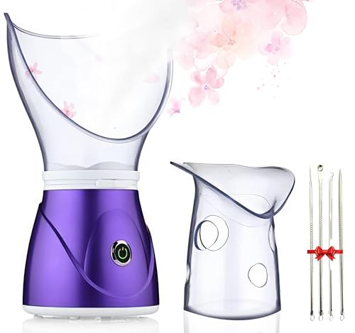 Apstour FS 60 Purple Sauna facial, vaporisateur facial pour les soins cosmétiques du visage, ouvre les pores et hydrate, vapeur bienfaisante, convient aussi pour...