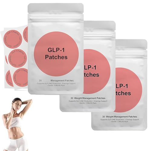 Glp1 Adelgazar Parches, 90 Piezas Parches de GLP-1 para Pérdida de Peso Parche Adelgazante con Ingredientes Naturales, Fáciles de Usar Parches Adelgazantes para Mujeres y Hombres