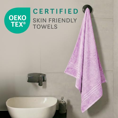Image of MYTRIDENT Bath Towel for Men /Women | Comfort Living | Quick Drying | Travel Friendly | 1 Piece Large Size | 100% Cotton 400 GSM | 70 x 140 cms - Violet Sky