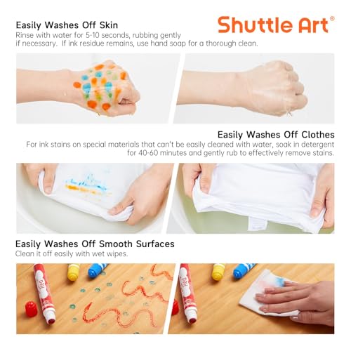 Shuttle Art Dot Markers, 15 Colors Washable Markers for Toddlers,Bingo Daubers Supplies Kids Preschool Children, Non Toxic Water-Based by Shuttle Art - Image 6