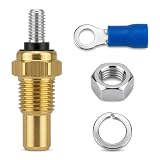 Rdxcv Universal Water Coolant Oil Temperature Sensor, 1/8 NPT Vehicle Electrical Sending Unit Engine Coolant Temp Sensor, Automotive Sender Transmission Sensors Unit for Most Cars