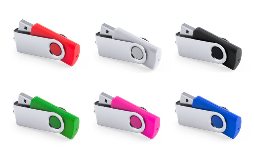 Regalo Grabado - 1 Memoria USB 16 GB Personalizada | Texto o Logo en Ambas Caras | Grabado en Metal | para Eventos y Obsequios, Unidades (25)