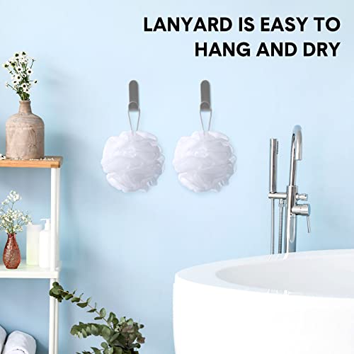 CHENGU 50 Pack Loofah Sponge Bath Sponge Shower Loofah Mesh Shower Ball Bath Pouf Wash Body Puff for Women Men, 30 g(White,Classic)