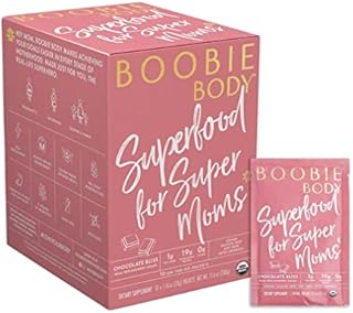 Boobie Body Superfood Protein Shake for Moms, Pregnancy Protein Powder, Lactation Support to Increase Milk Supply, Organic, Gluten-Free - Chocolate Bliss (1.16oz Single Serve Packet, Pack of 10)