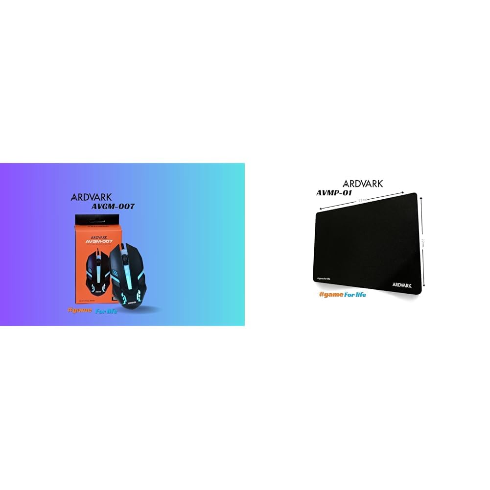 ARDVARK AVGM007 Gaming Mouse Wired, Ergonomic Gamer Laptop PC USB Optical Computer Mice with RGB Backlit+ARDVARK AVNP-01 Cloth Gaming Mouse Pad, Optimized for Gaming Sensors, Non-Slip Mouse Mat- Black-image-25