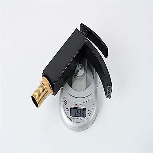 Robinet de lavabo cascade noir mat à double commande eau chaude et froide - 5