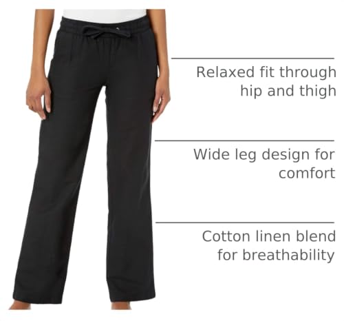 Image of Amazon Essentials Women's Linen Blend Drawstring Relaxed Fit Wide Leg Pants (Available in Plus Size)