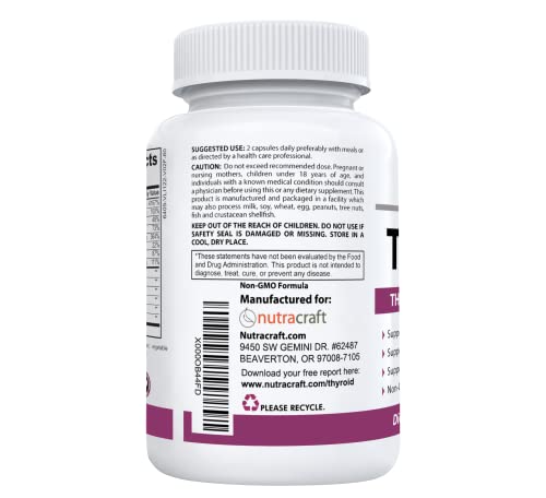 ThyroAid #1 Thyroid Support Supplement | Natural Herbal Thyroid Formula with Iodine (Kelp), Ashwagandha, L-Tyrosine & More | Support Thyroid Health & Energy Levels | 60 Capsules