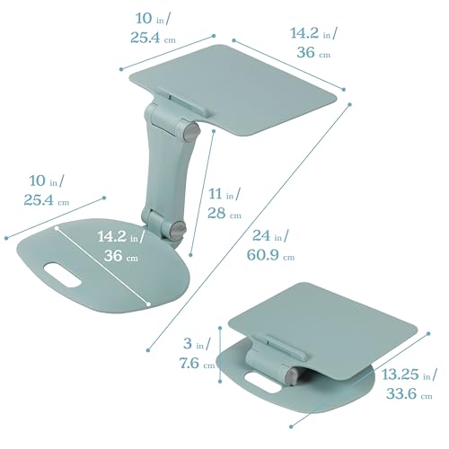Image of ECR4Kids The Surf Folding Portable Lap Desk, Flexible Seating, Sage