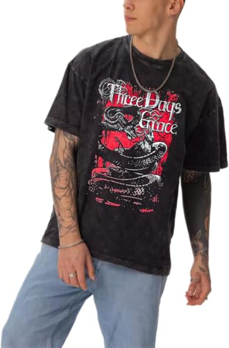 Men Three Music Days Grace Shirt Retro Oversized Crewneck T-Shirt Drop Shoulder Loose Tee Music Fans Shirts Women2