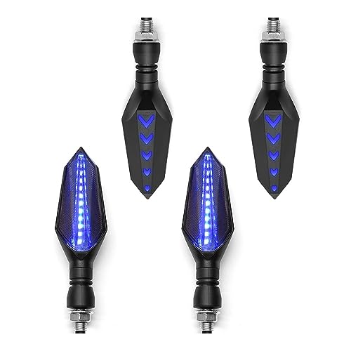 MLTLKPPVNG Blinker Motorrad Kompatibel Mit Suzuki Für GSR750 GSXS750 GSXR 750 600 SFV SV 650 RM85 Motorrad 12V Blinker Vorne Hinten(2 pairs Blue-Blue)