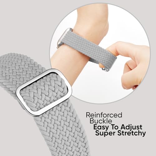 Image of 6 Pack Braided Stretchy Bands Compatible with Apple Watch Band 38mm 40mm 41mm 42mm 44mm 45mm 46mm 49mm Women Men, Adjustable Nylon Solo Loop Elastic Straps for iWatch Series 11 10 9 8 7 6 5 4 SE Ultra