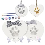 MYPAWLETS Dog or Cat Paw Print Kit Keepsake(Makes 2),DIY Pawprint Ornament with Customization Tool&Display Stands,Clay Pet Paw Print Impression Kit,Personalized Gifts for Pet Lovers