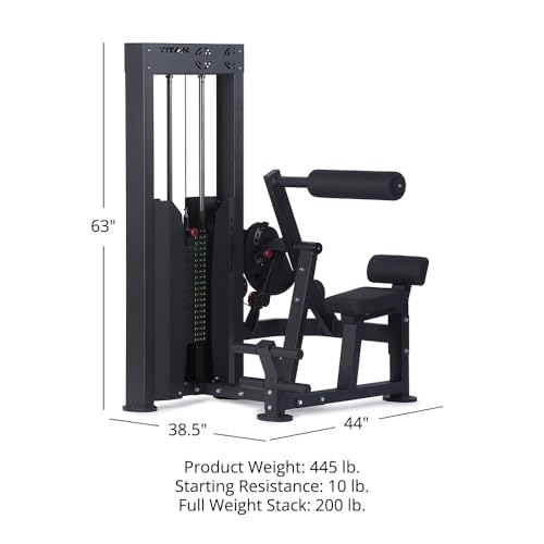 Image of Titan Fitness Selectorized Abdominal & Lower Back Machine, 200 LB Weight Stack, Adjustable 2-in-1 Ab and Back Workout Equipment, Home Gym Exercise Machines
