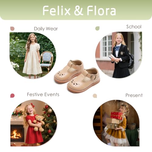 Image of Felix & Flora Toddler Little Girl Mary Jane Dress Shoes - Ballet Flats for Girl Party School Shoes