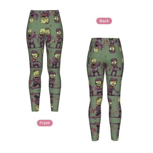 Leggings con estampado de zombi para mujer mallas cómodas que no se bajan en el gimnasio 4
