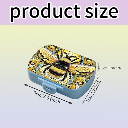 Image of ARTopet Diamond Art Painting Mini Storage Box with 6-Grid Creative Design Compact Portable Small Case for Purse Travel Daily (Bee)