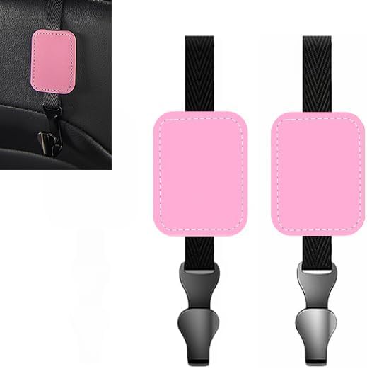 Gancho para reposacabezas de asiento de automóvil, 2 ganchos de almacenamiento resistentes para todos los vehículos, gancho de metal para bolsos y