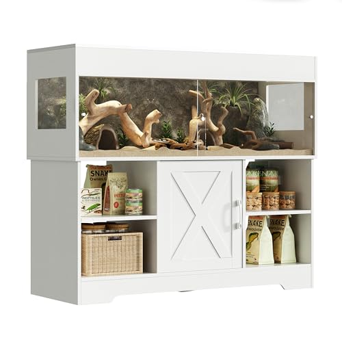 Image of Herture 60 Gallon Reptile Tank with Stand,Reptile Enclosure with Cabinet