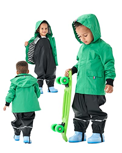 Image of Hiheart Boys Girls Waterproof Hooded Jackets Cotton Lined Rain Jackets