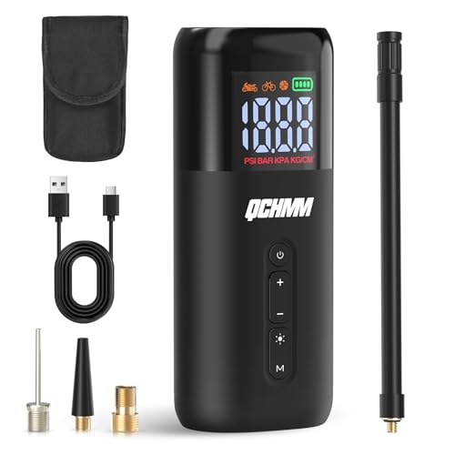 Bomba de bicicleta, 150 PSI, mini bomba de bicicleta elétrica com medidor, bomba portátil para bicicleta com válvula Presta e Schrader para bicicletas de estrada, bicicleta montanha, E-Bike,