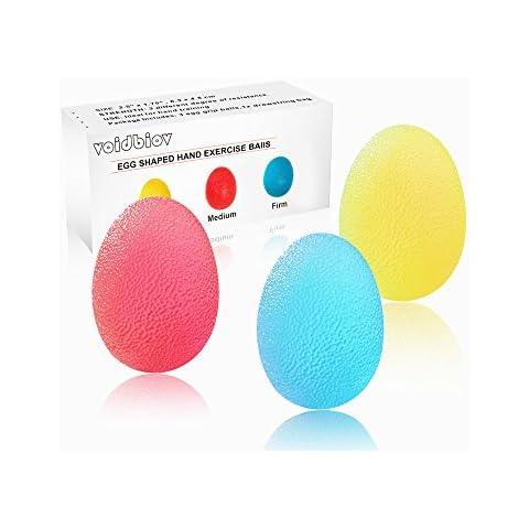 voidbiov Hand Squeeze Stress Balls Set with Carry Bag- 3 Resistance, Finger Wrist Arthritis Therapy Rehab Exerciser, Carpal tunnel, Stroke Rehabilitation Equipment Cover