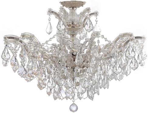 Maria Theresa 6 Light Hand Cut Crystal Polished Chrome Semi Flush Mount