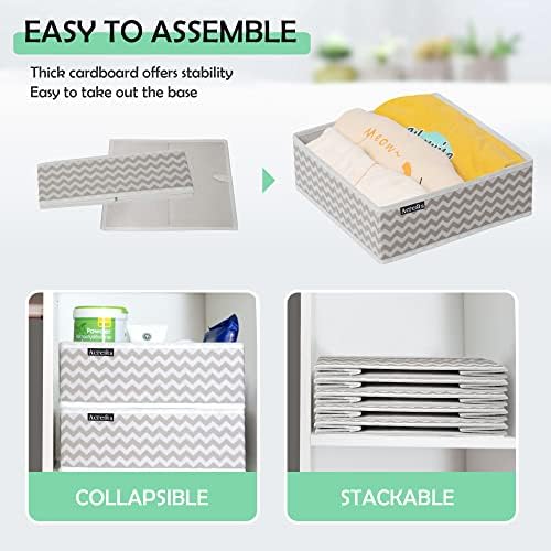 ACRESTS Drawer Organisers Set of 8 For Wardrobe Shelves Makeup Underwear Socks Baby Clothes Nursery Shirts Bras Ties Scarves - Dividers For Closets Cabinets Bedroom Organizer Cupboard Kitchen Storage