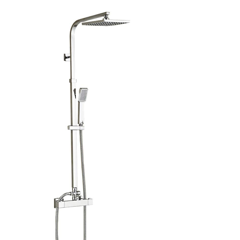 Système de douche chrome poli avec ensemble de robinets de douche à pluie 8