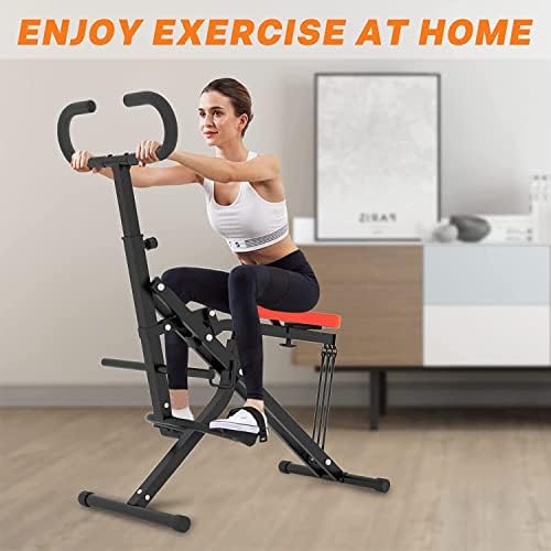 Dskeuzeew Squat Trainer Ride Rowing Machine, Squat Machine Total Crunch Fitness Strength Cardio Training Full Body Exercise for Abs Arms Legs Back and Glutes, Ab Workout Equipment for Home Gym