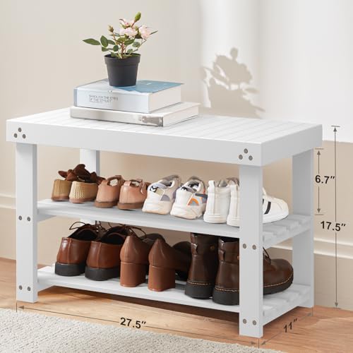 Banc à chaussures robuste 136 kg Pipishell avec rangement 3 niveaux