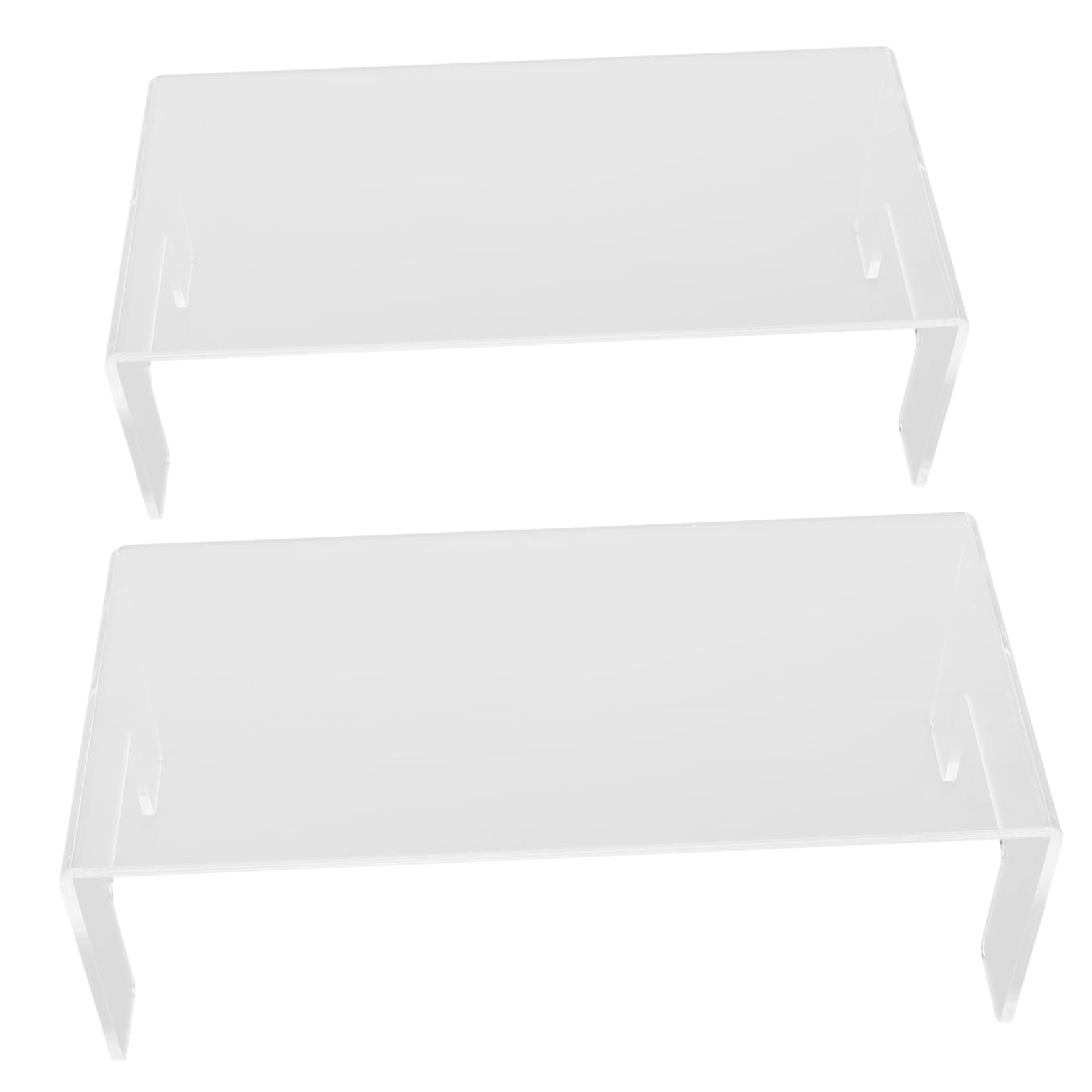 Sosoport 2pcs Tabletop Display Riser: U-shaped Clear Display Stand For Toys Miniatures Cakes - Rectangular Tabletop Showcase Holder 17.5cmx8cmx7cm