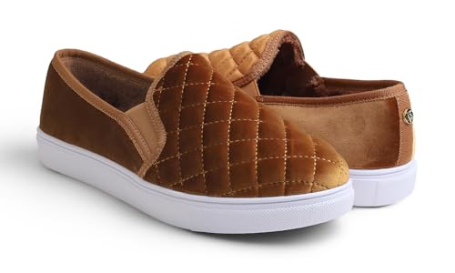 Image of FEVERSOLE Women's Casual Slip On Sneaker Comfort Quilted Loafer Flats