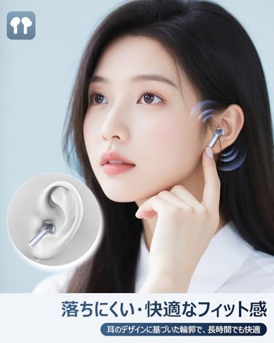 イヤホン bluetooth ワイヤレスイヤホン 【2026新登場 臨場感アップ】ANC ノイズキャンセリング イヤフォン ブルートゥース IPX4防水 自動ペアリング マイク付き 通話対応 タッチ操作 コンパクト 通学/通勤/スポーツ Type-C充電 iPhone/Android対応 商品画像4