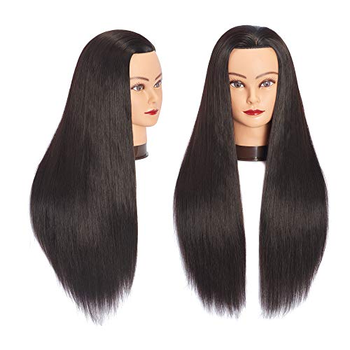 Mannequin Head 26-28" Synthetic Fiber Manikin Head Hairdresser Styling Training Head Training Model