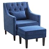 HUIMO Accent Chair with Ottoman,Upholstered Living Room Chairs and Ottoman Set,Reading Chair for Bed