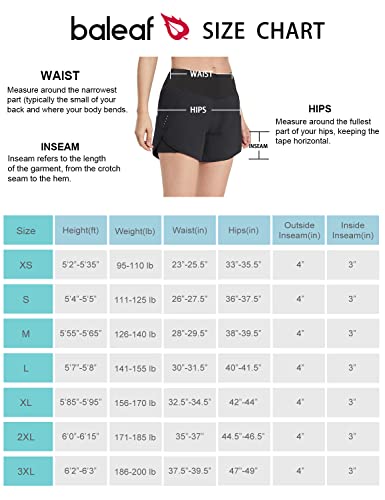 Baleaf Athletic Running Shorts For Women With Pockets 2 In 1 Lightweight Flowy Workout Active Yoga Shorts With Liner Black L #TOP5