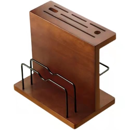 GIEOKDWO包丁立て ナイフスタンド 大容量 ナイフホルダー 包丁収納 木製 頑丈 耐久性 通気性 防錆 防水 多機能 キッチンナイフ収納 家庭用 レストラン用 まな板置き付き