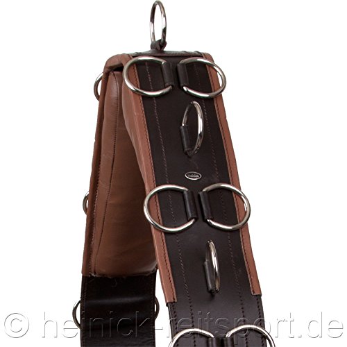 Foto von Heinick-Reitsport Qualitäts Leder Longiergurt 20 Ringe Warmblut Vollblut ~ Braun-Chesnut