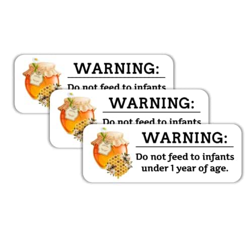 Honey warning labels, stickers, tags, infant warning label Handmade Products