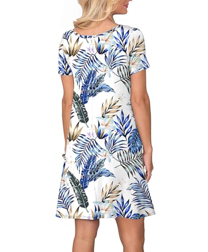 WNEEDU Women's Summer Casual T-Shirt Dress with Pockets (Various) - image 4