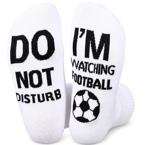 Himozoo Funny Socks, 'Do Not Disturb I'm Watching Football' Printed, Stocking Fillers for Men, Christmas Sock, Novelty Gifts Socks For Husband Boyfriend, Black-football, One Size