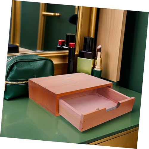 Boîte de rangement à bois vintage pour bureau avec compartiments - 8