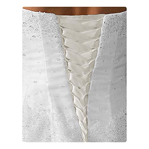 Laceeis Wedding & Bridesmaid Gown Replace Zipper Adjust Fit Corset Back Kit Lace-Up Satin Light Ivory 12"