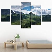 SIGNWIN 5 Panel Canvas Wall Art Greenlands for Home Decorations Ready to Hang - 60
